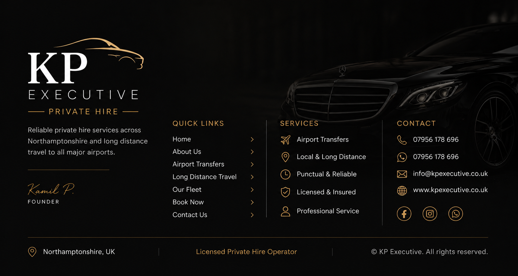 KP Executive contact and footer information